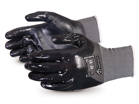 #SN15NTFB - Superior Glove® Dexterity® Seamless Nylon Gloves with Full Back and Palm Nitrile Coating